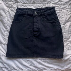 Brandy Melville Black Denim Mini Skirt | Button Front A-Line Small